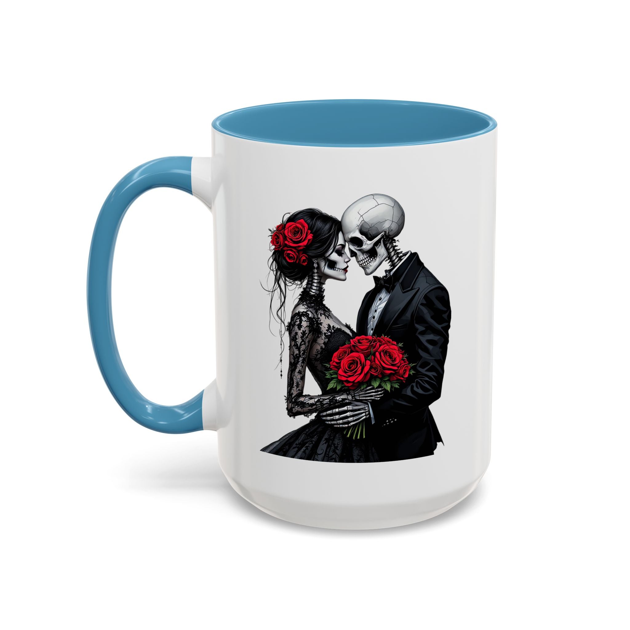 Romantic Skeleton Coffee Mug, Skull Love Mug, Gothic Gift, Halloween Decor, Couple Mug, Unique Coffee Cup