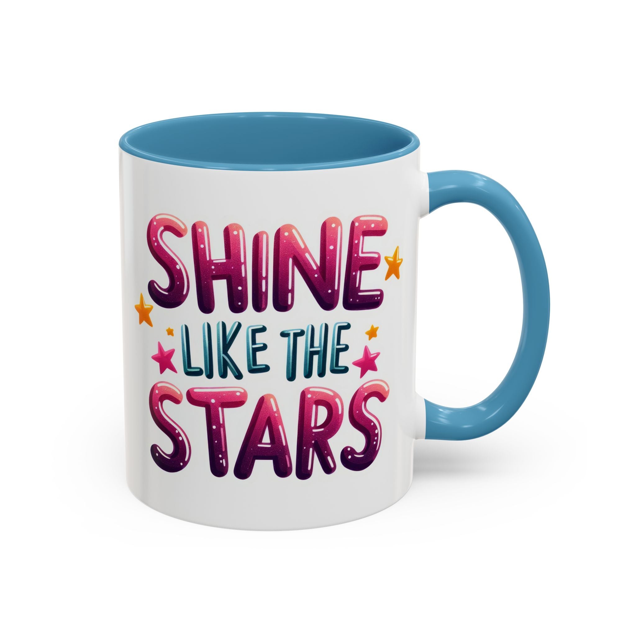 Accent Coffee Mug – "Shine Like the Stars" Inspirational Ceramic Mug