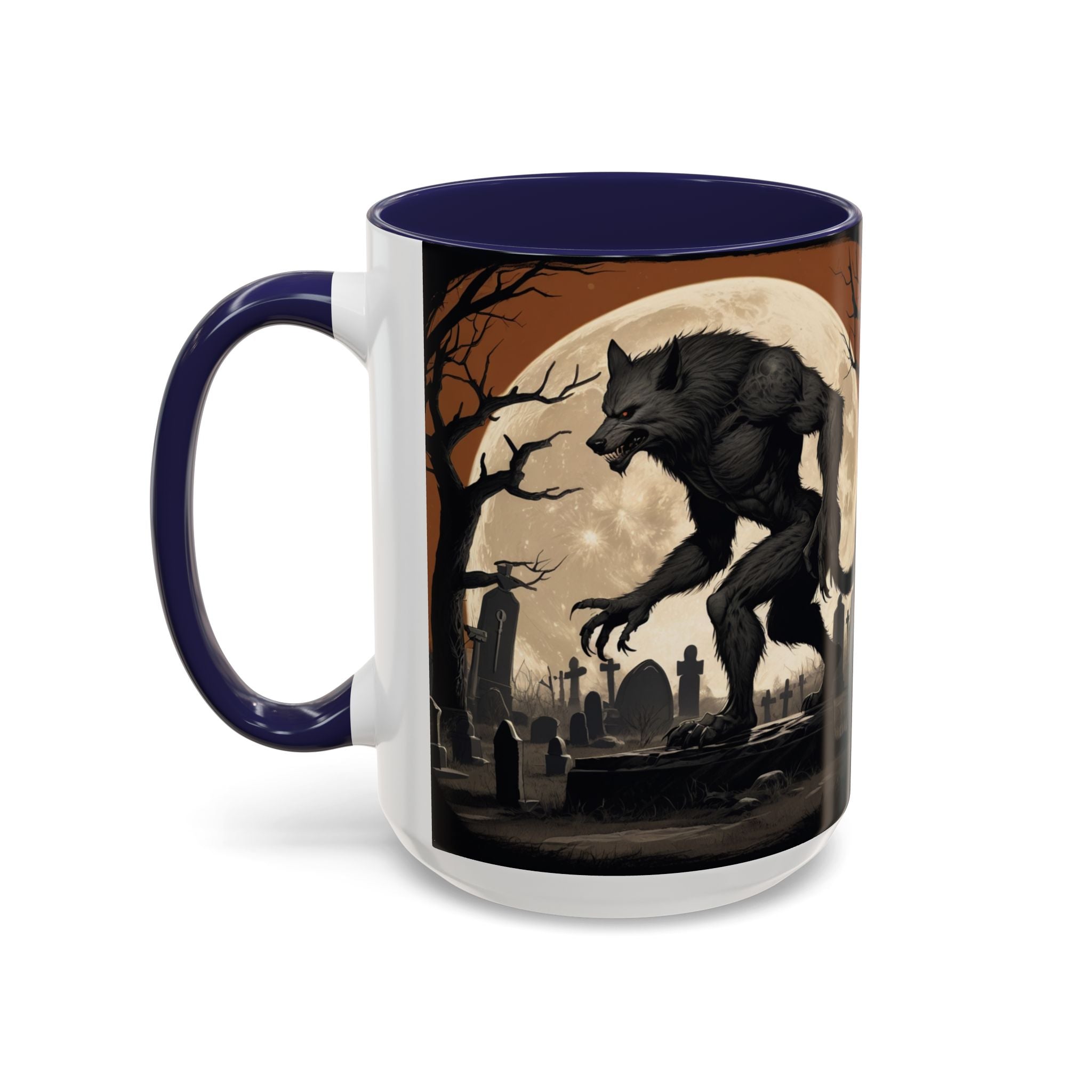 Werewolf Moon Coffee Mug — Gothic Graveyard Accent Mug fantasy horror
