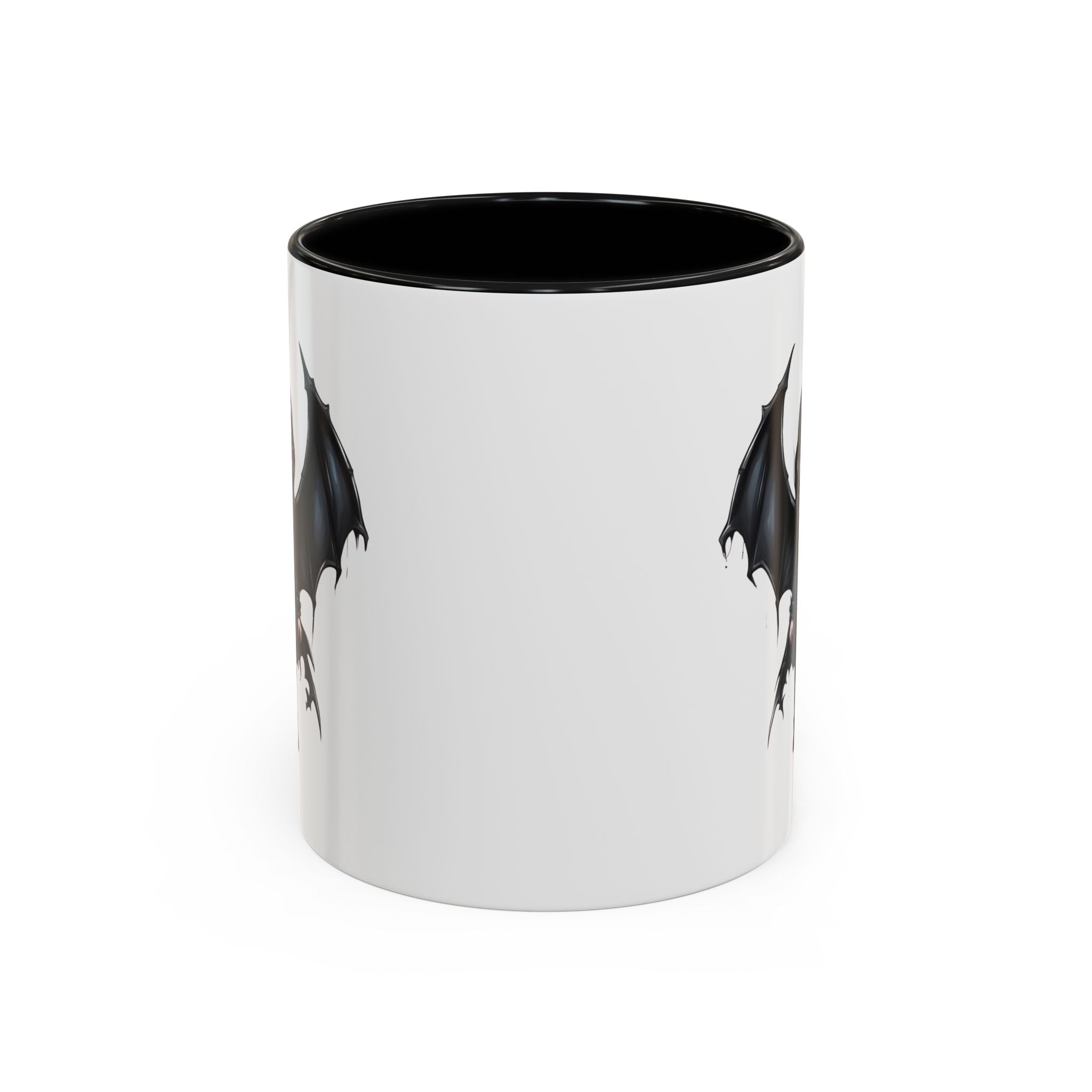 Gothic vampire girl with bat wings horror art Accent Coffee Mug (11, 15oz) vamp18