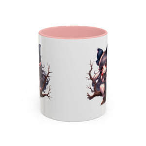 gothic vampire girl in tree horror art Accent Coffee Mug (11, 15oz) png16