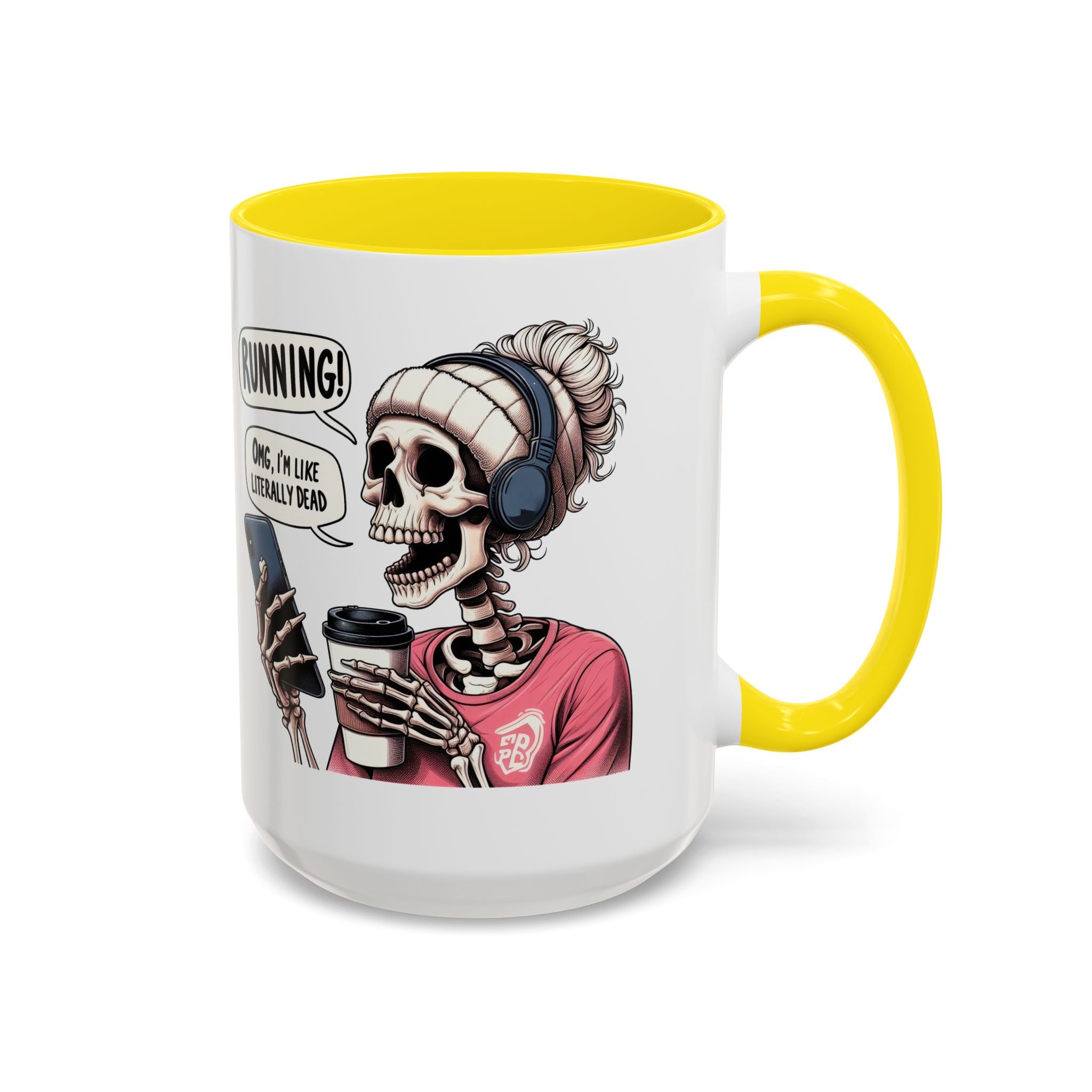 Running Skeleton Coffee Mug - Perfect for Fitness Lovers, Halloween Decor, Gift for Runners, Funny Tea Cup, Workout Enthusiast