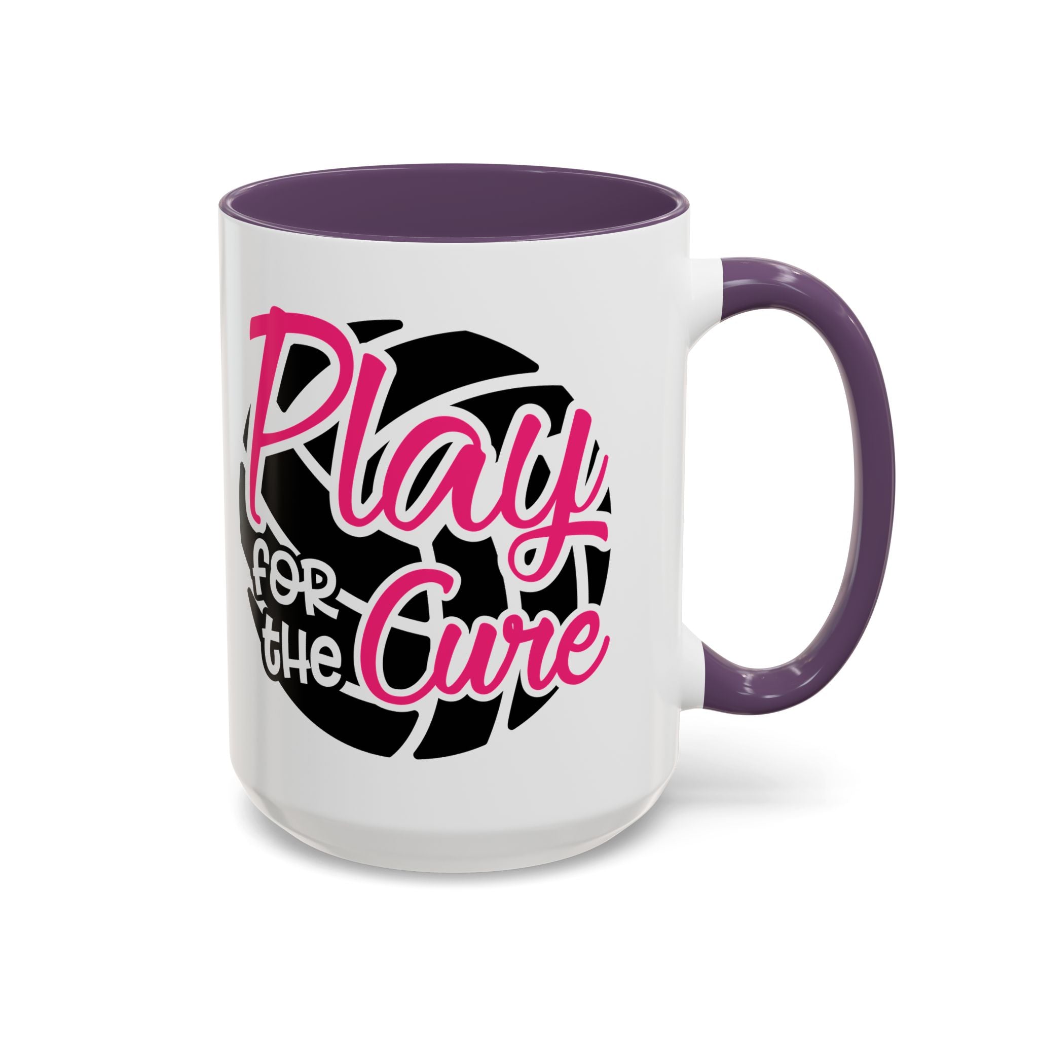 Volleyball  Coffee Mug, Play for the Cure Cup, Sports Gift , Athletes, Cancer Awareness, Inspirational Mug