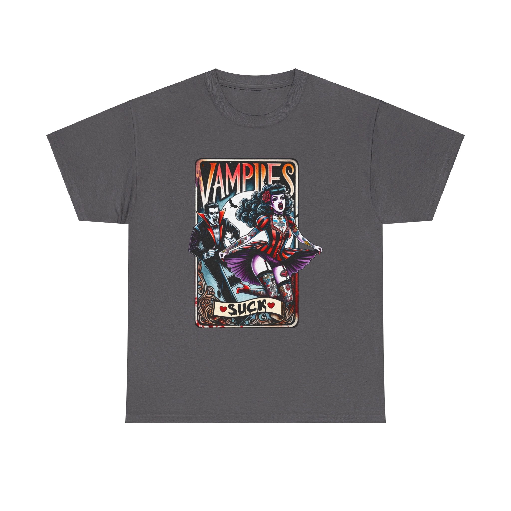 vampires suck horror art Unisex Heavy Cotton Tee men women