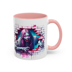 Spooky Zombie Accent Coffee Mug | Halloween Gift, Horror Decor, Unique Coffee Cup, Gothic Style, Zombie Art