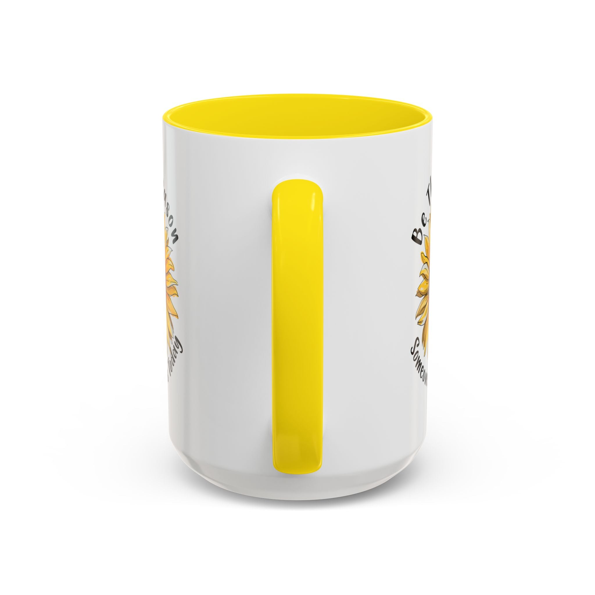 Sunflower Smile Accent Coffee Mug - Cheerful Gift for Friends, Inspirational Mug, 11oz/15oz, Daily Motivation, Brighten Someone's Day