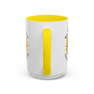 Sunflower Smile Accent Coffee Mug - Cheerful Gift for Friends, Inspirational Mug, 11oz/15oz, Daily Motivation, Brighten Someone's Day