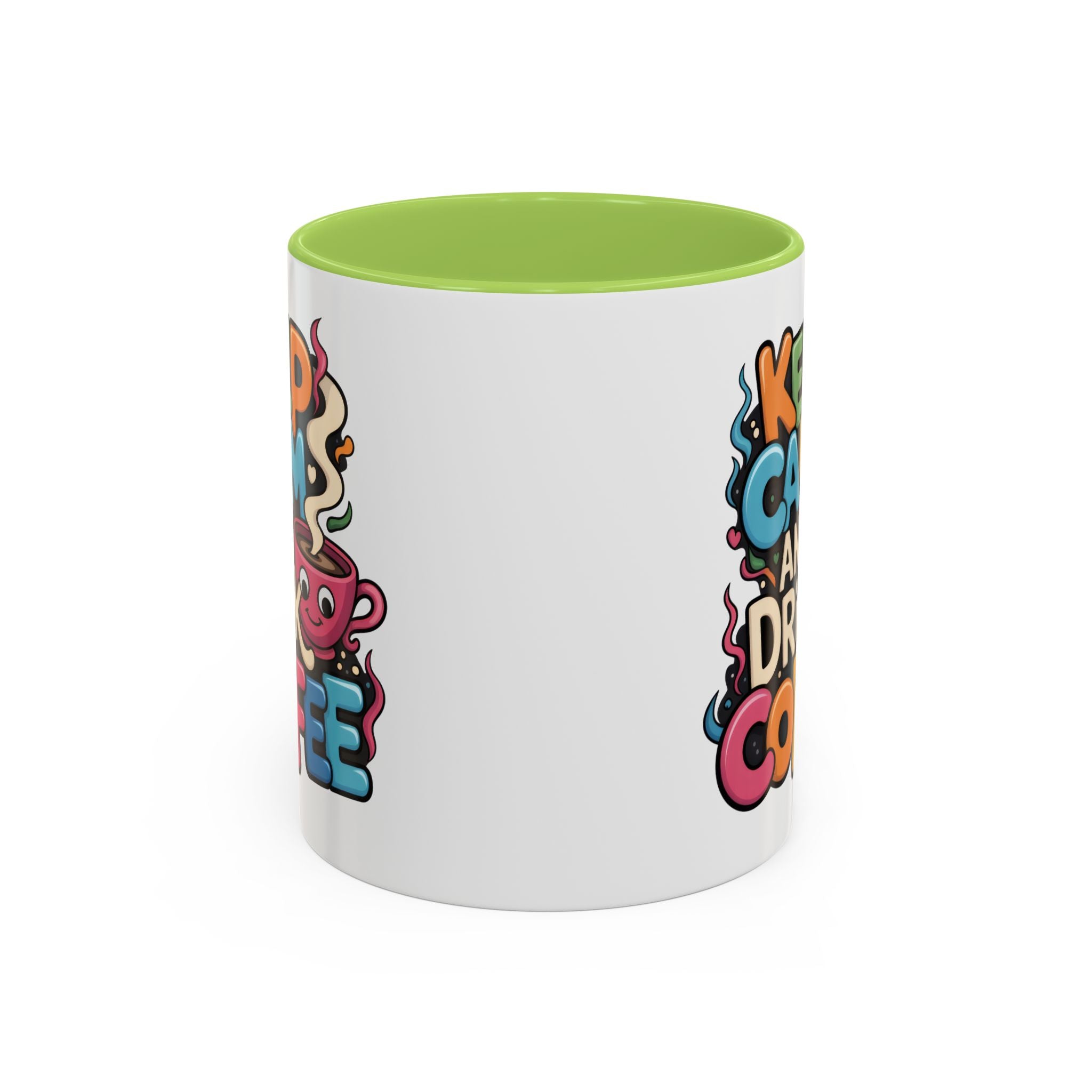 Keep Calm and Drink Coffee Mug - Fun Colorful Ceramic Coffee Cup funny