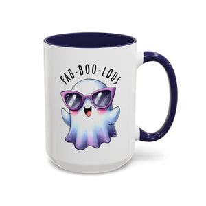 Fab-Boo-Lous Ghost Coffee Mug | Cute Halloween Mug, Fun Gift for Ghost Lovers, Spooky Seasonal Decor, Adorable Tea Cup