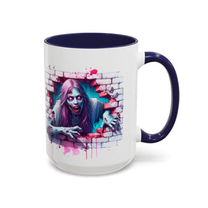 Spooky Zombie Accent Coffee Mug | Halloween Gift, Horror Decor, Unique Coffee Cup, Gothic Style, Zombie Art