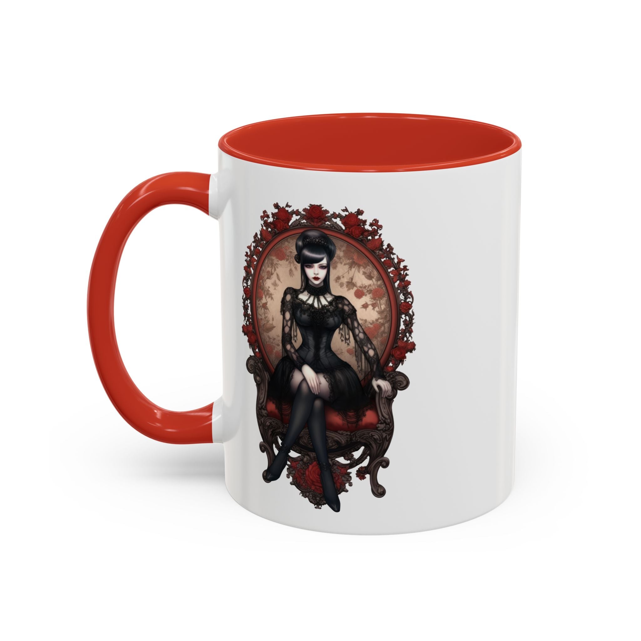 Gothic Elegance Coffee Mug - Unique Black Accent Mug for Witchy Vibes, Perfect Gift for Halloween, Goth Decor, Coffee Lovers, & Spooky