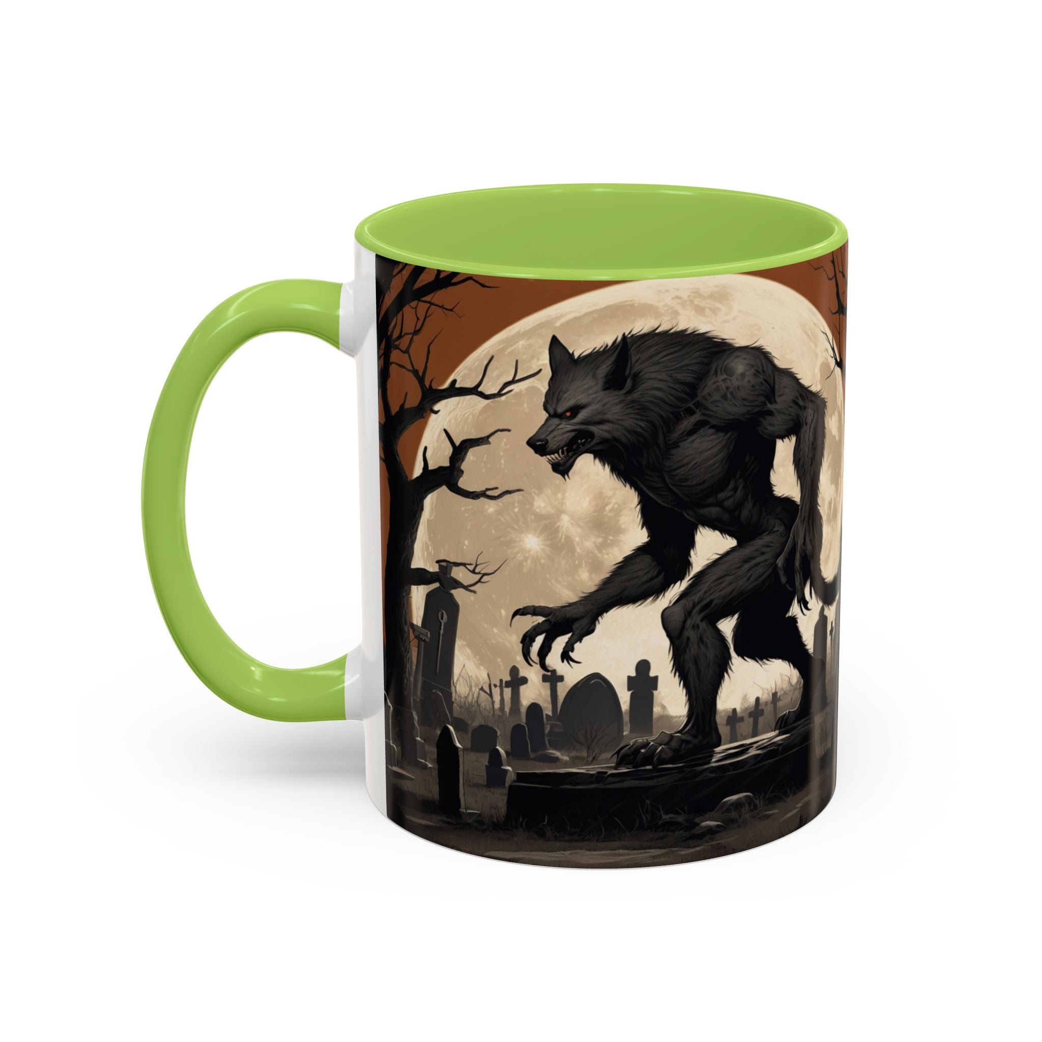 Werewolf Moon Coffee Mug — Gothic Graveyard Accent Mug fantasy horror