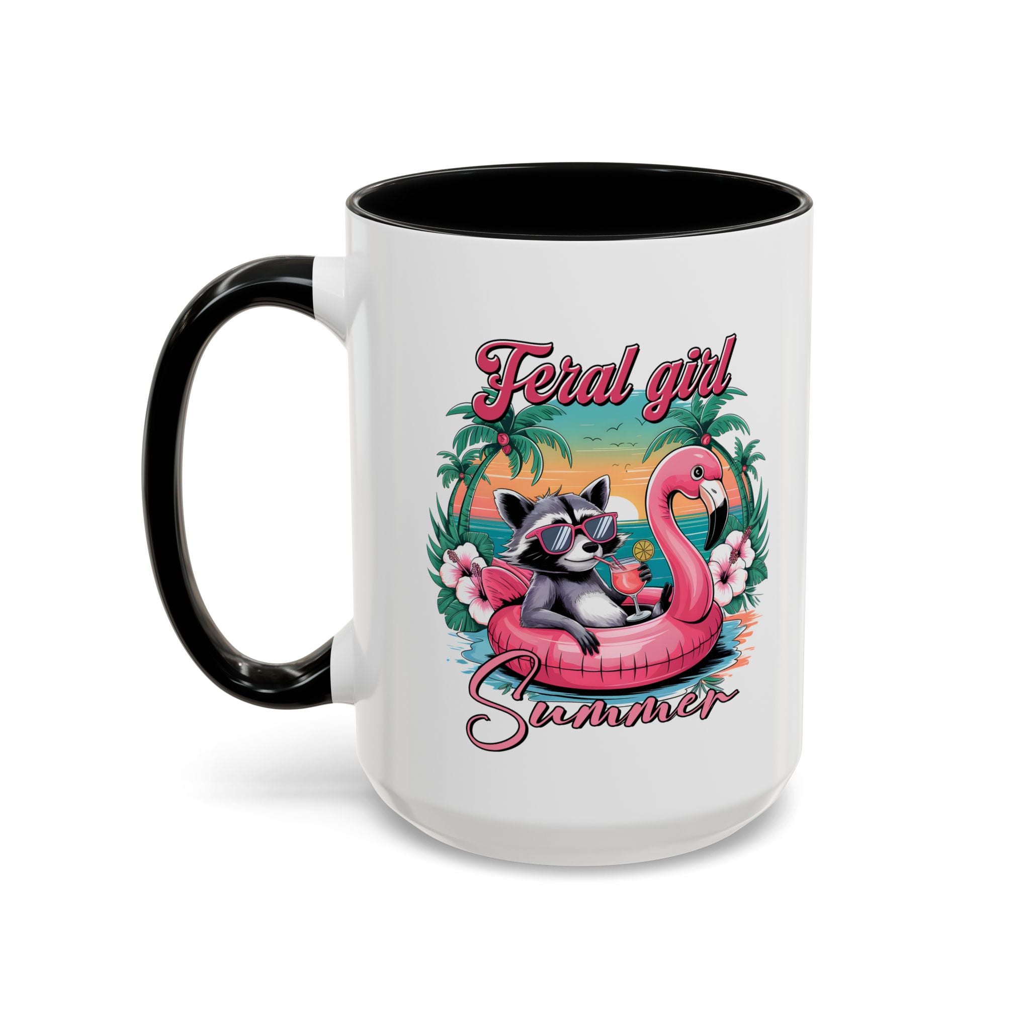 Feral Girl Summer Coffee Mug - Accent Design for Animal Lovers