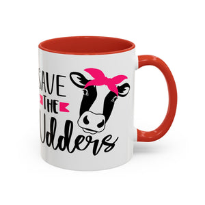 cancer awareness Cute Cow Mug - Save the Utters Coffee Cup, Gift for Animal Lovers,  Mug, Unique Birthday Gift