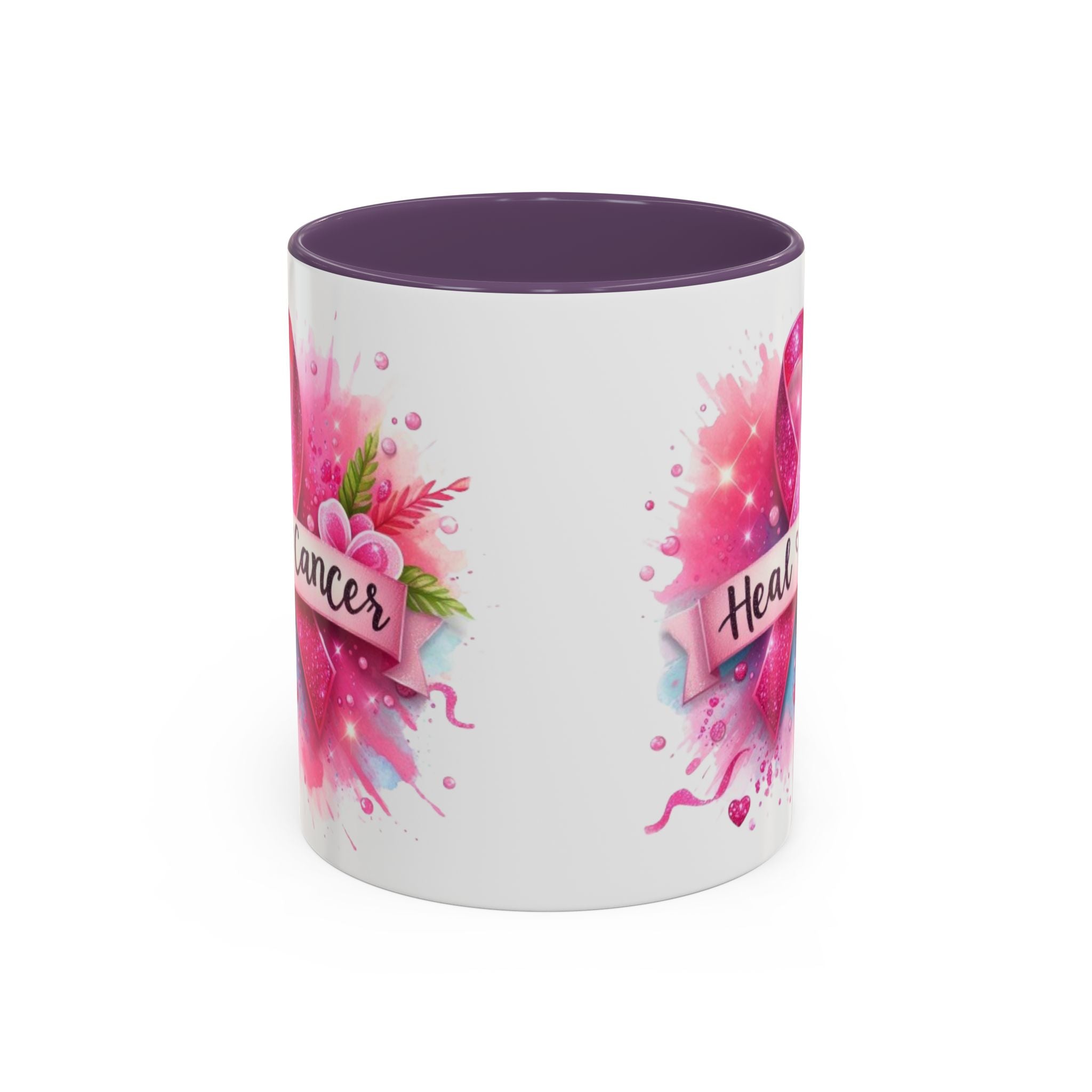 Pink Ribbon Healing Coffee Mug | Support Cancer Awareness | Inspirational Gift | Breast Cancer Support | 11oz & 15oz Options