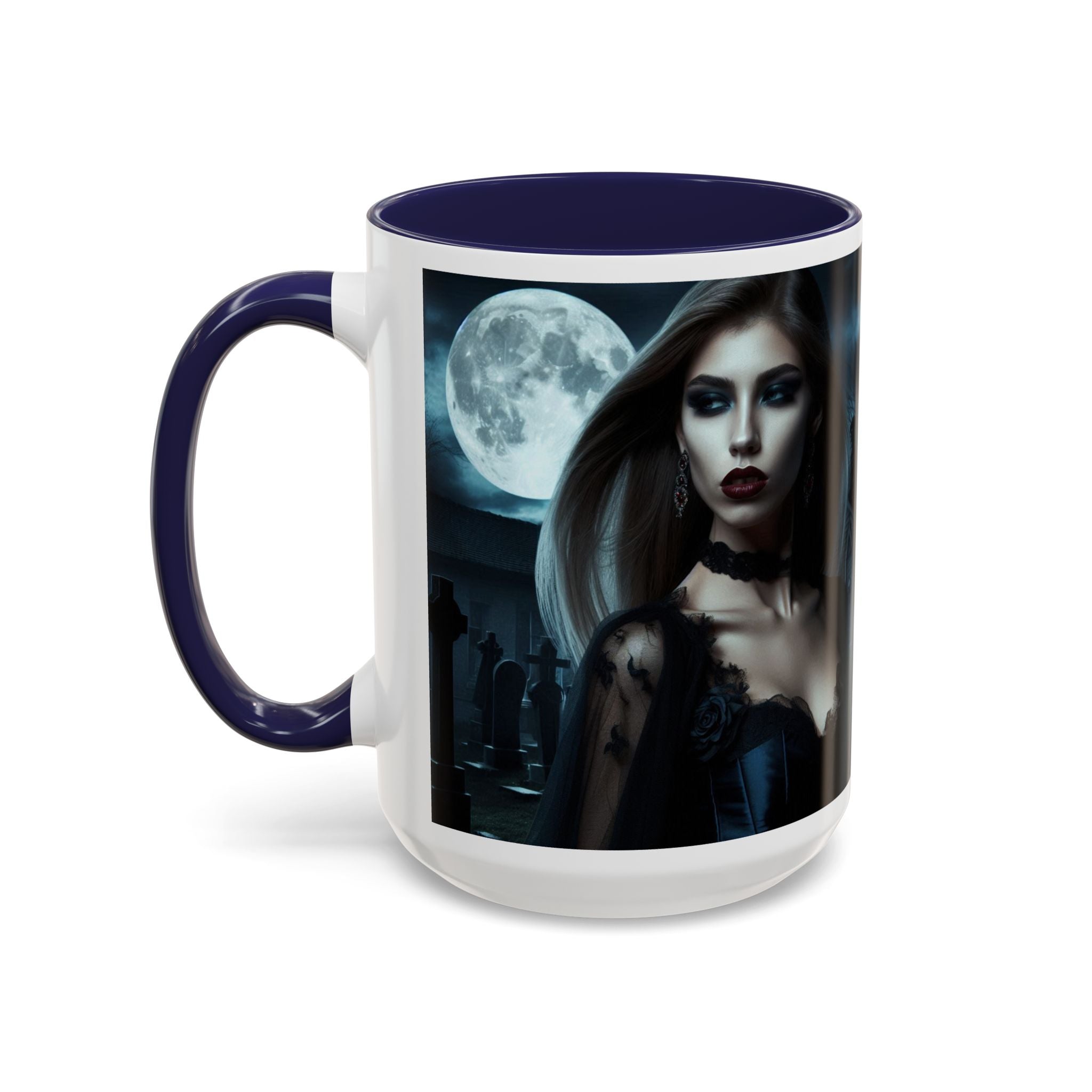 sexy young woman vampire Gothic Moonlit Accent Coffee Mug - 11 or 15oz