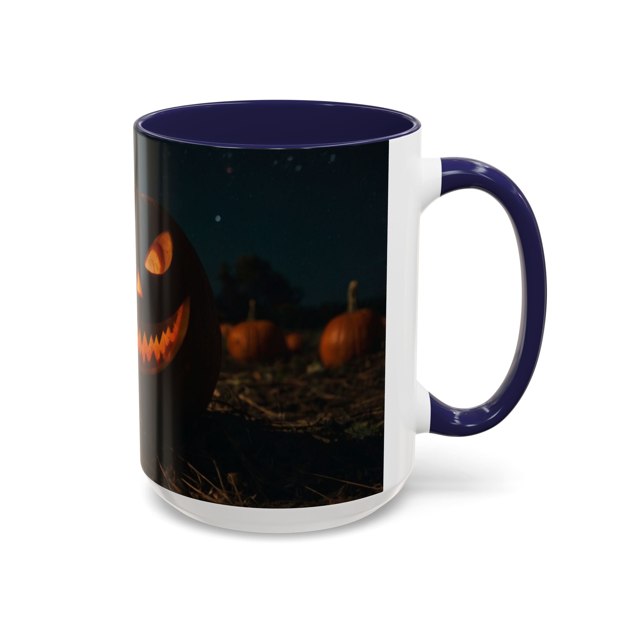 Halloween Pumpkin Accent Coffee Mug - Spooky Design for Fall Celebrations horror full moon