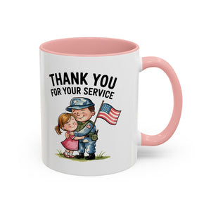 Thank You for Your Service Coffee Mug - 11oz & 15oz Accent Mugs for Veterans Appreciation