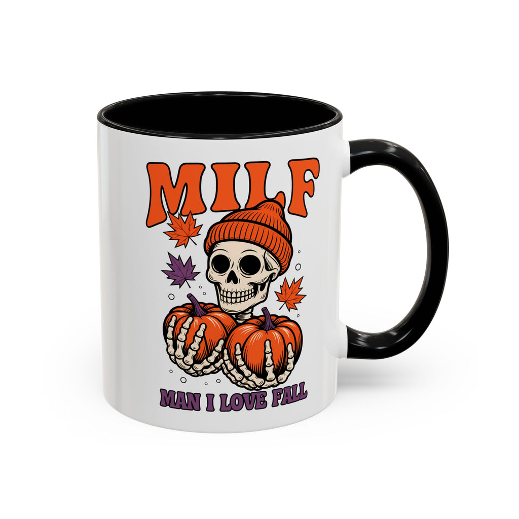 Halloween Pumpkin Skull Coffee Mug – "MILF: Man I Love Fall" funny adult humor sexy time joke