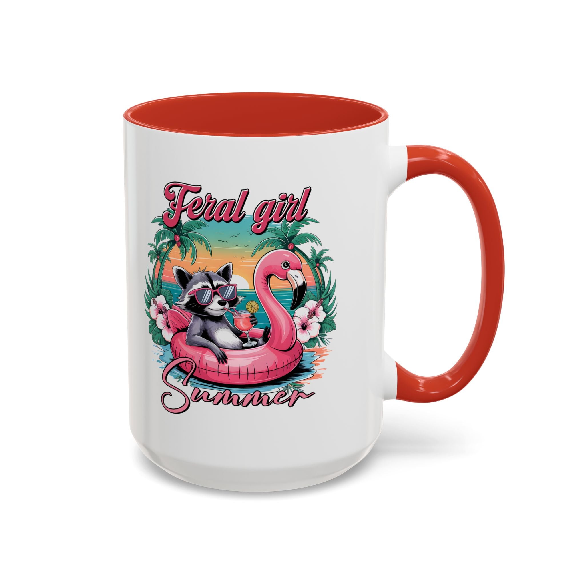 Feral Girl Summer Coffee Mug - Accent Design for Animal Lovers