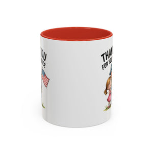 Thank You for Your Service Coffee Mug - 11oz & 15oz Accent Mugs for Veterans Appreciation