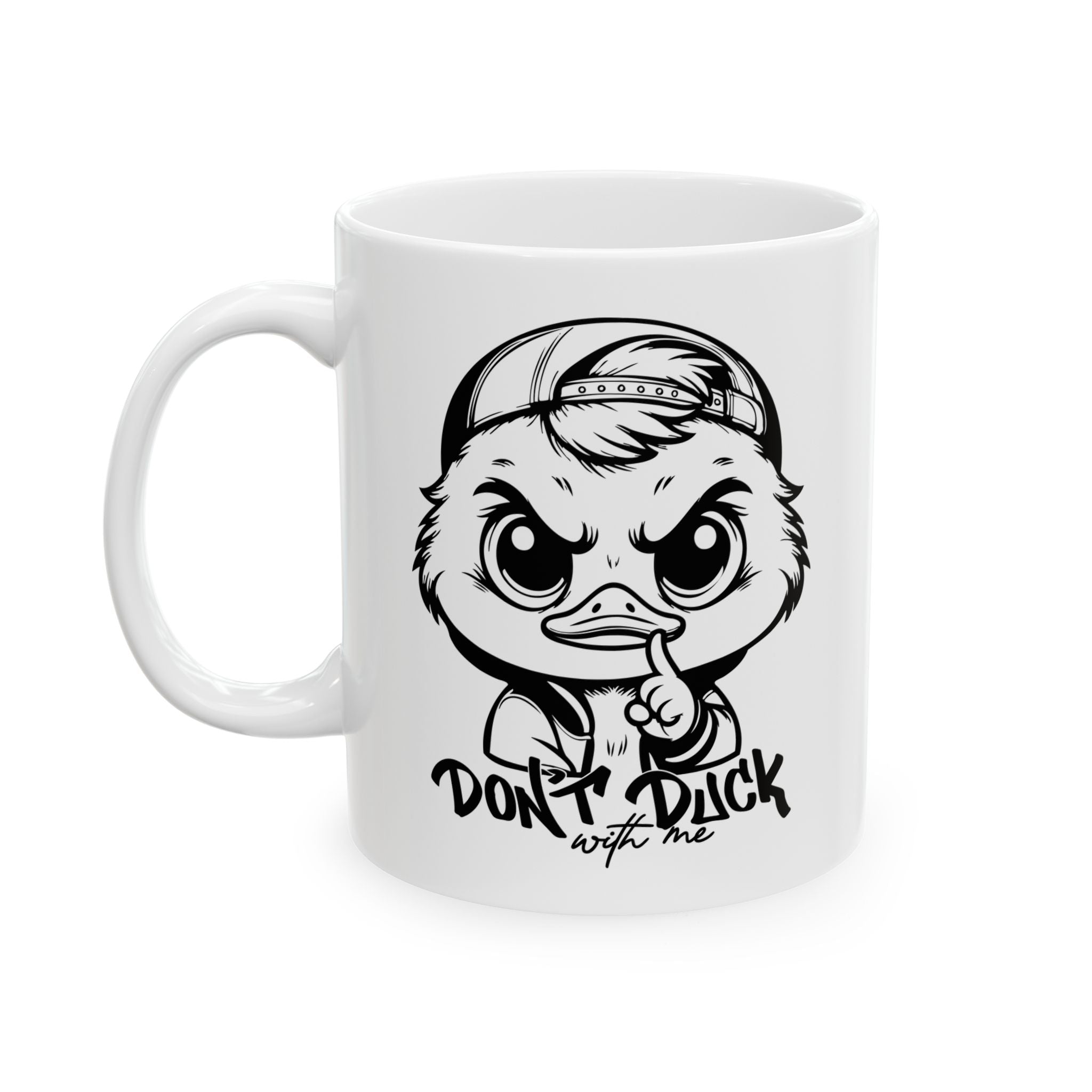 attitude duck coffee Mug, Funny Coffee Cup, Cartoon Gift, Animal Lover Present, don't duck with me