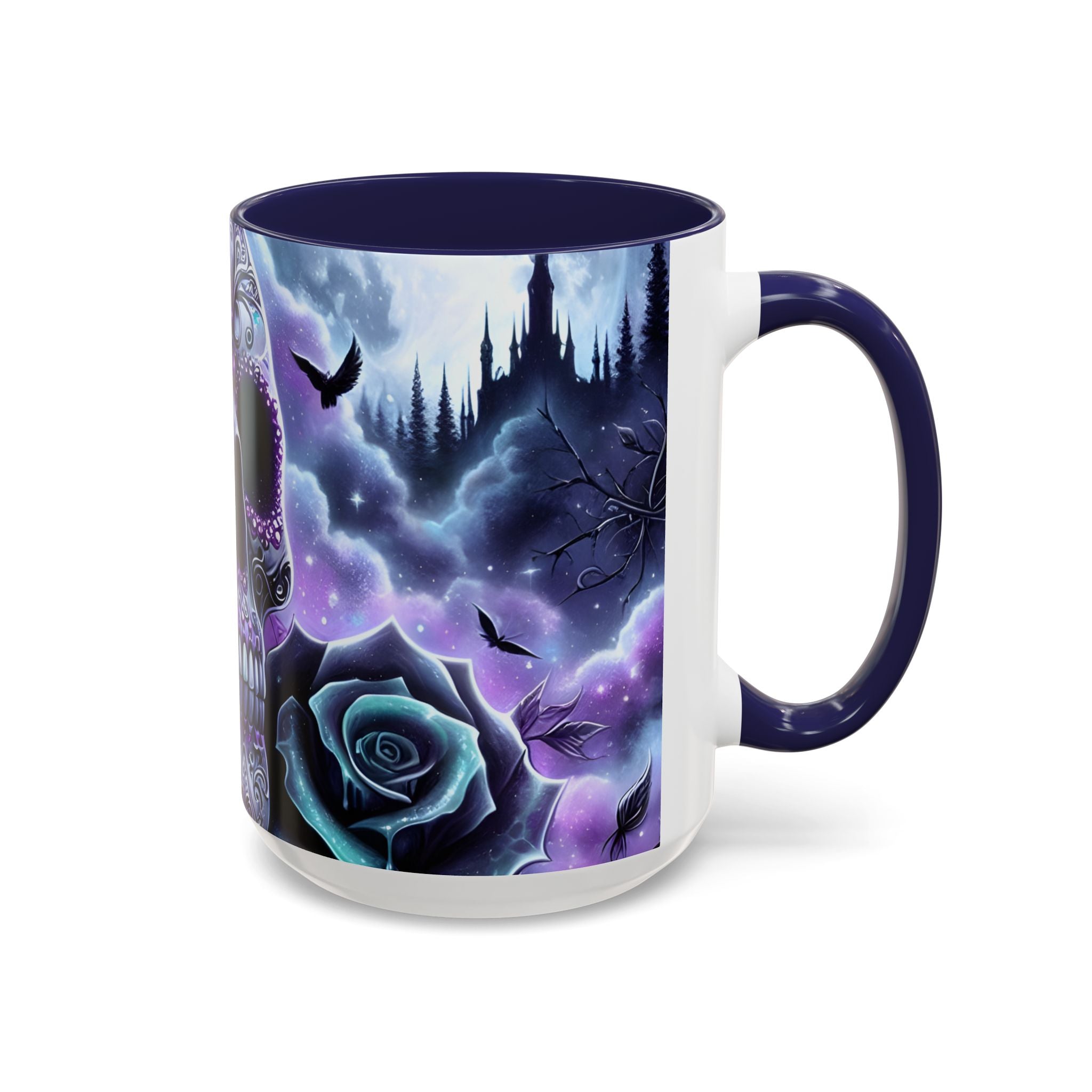 Gothic Skull Accent Coffee Mug - 11oz & 15oz roses fantasy