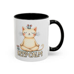 Serene Cat Coffee Mug, Funny Pet Lover's Gift, Cute Keepsake for Relaxation, Relaxing Drinkware, Quirky Home Decor