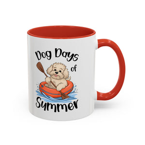 Dog Days of Summer Coffee Mug, Cute Dog Mug, Pet Lover Gift, Summer Vibes, Beach Decor, Fun Pet Cup, Canoeing Dog Design
