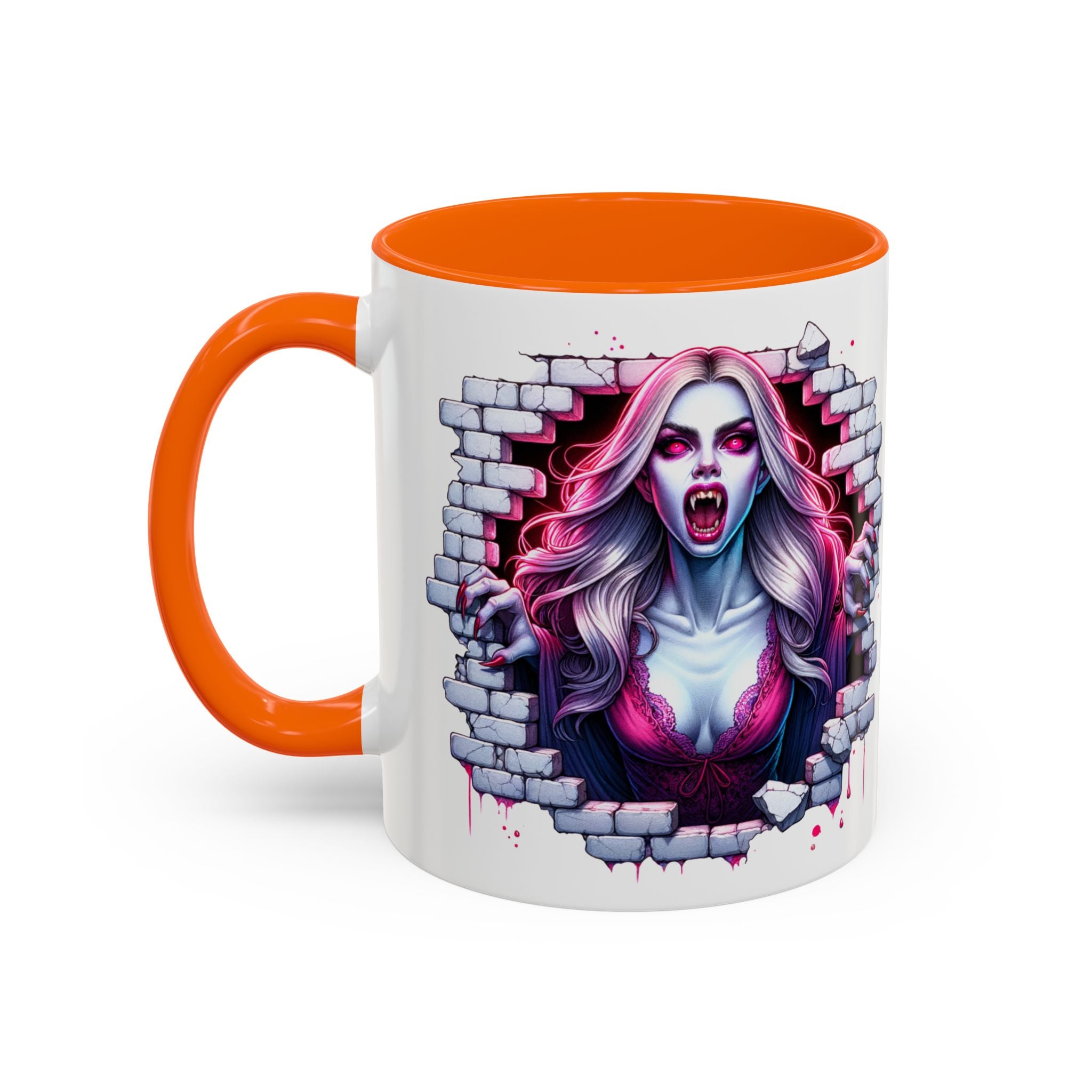 Vampire Wall Art Coffee Mug - Gothic,  Perfect Gift for Halloween, Unique Art Mug, Monster Mug, Fantasy Drinkware