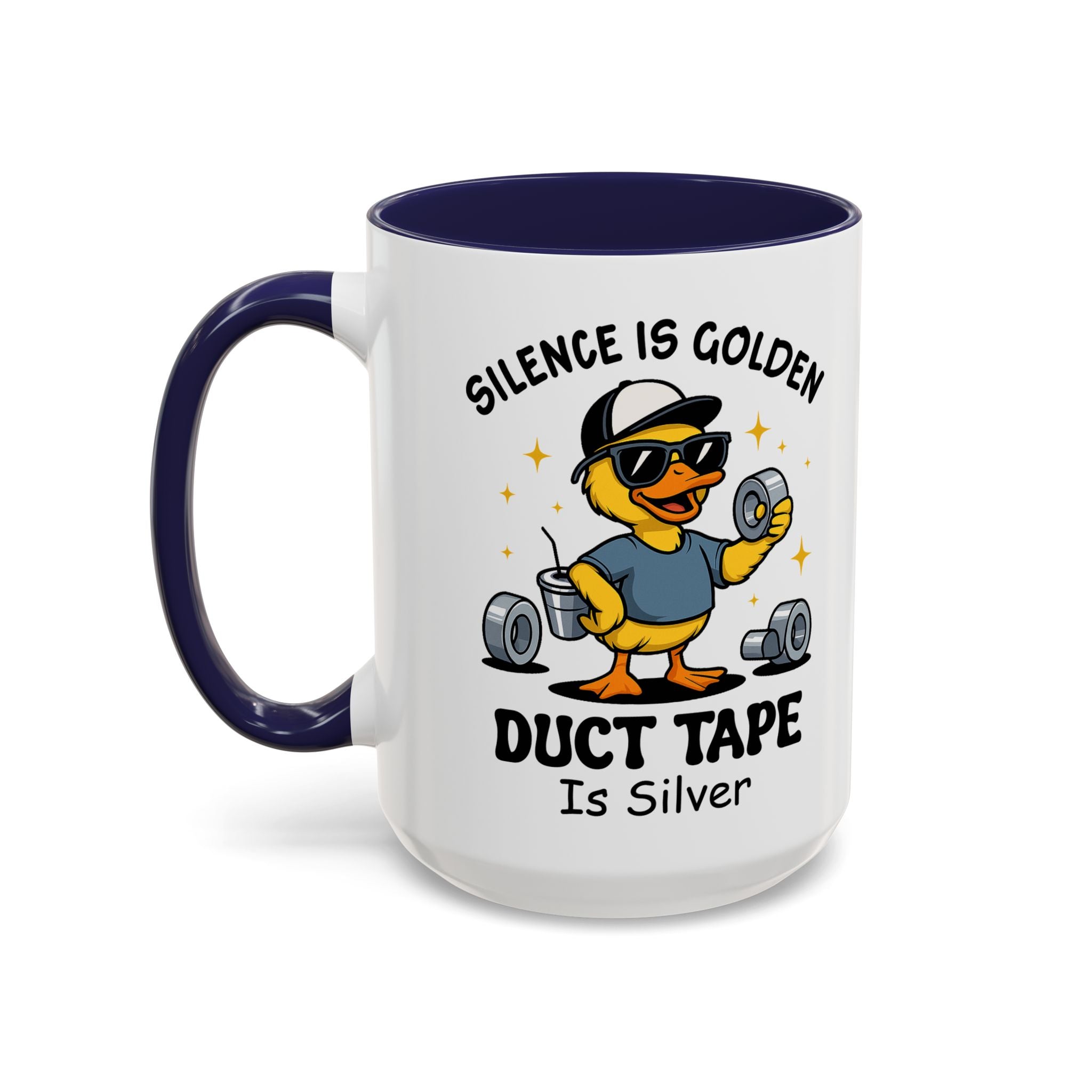 Silence Is Golden Duct Tape Is Silver Mug — Funny Duck Repair Coffee Mug (11/15 oz)