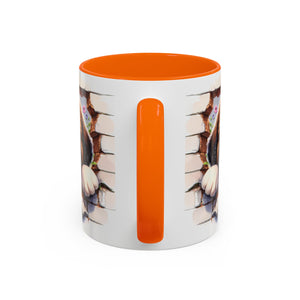 Cute Dog Breakthrough Accent Coffee Mug - Gift for Dog Lovers, Home Decor, Personalized Pet Mug, Puppy Lover's Kitchenware