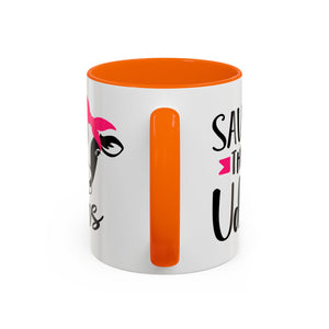 cancer awareness Cute Cow Mug - Save the Utters Coffee Cup, Gift for Animal Lovers,  Mug, Unique Birthday Gift