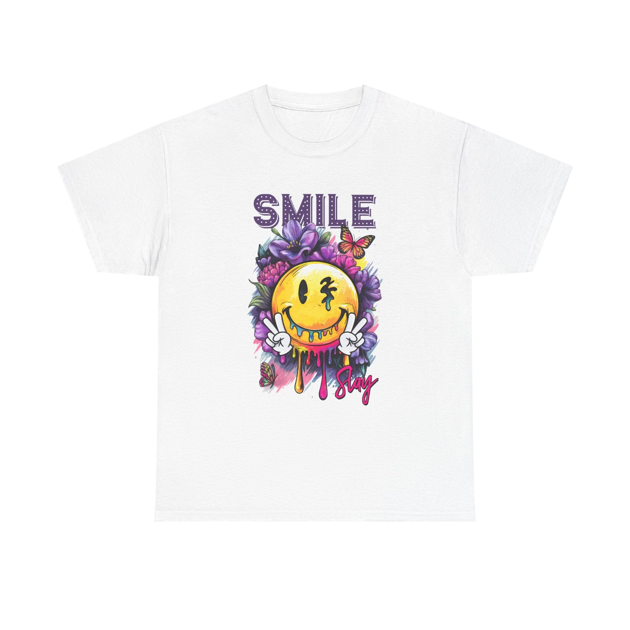 Smile Floral Graphic Tee unisex cotton tee gothic