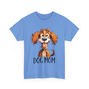 Dog Mom Unisex Heavy Cotton Tee, Pet Lover Shirt, Gift for Dog Lovers, Animal T-Shirt, Cute Dog Graphic Tee