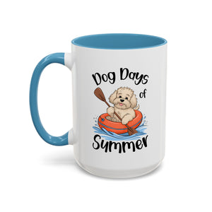 Dog Days of Summer Coffee Mug, Cute Dog Mug, Pet Lover Gift, Summer Vibes, Beach Decor, Fun Pet Cup, Canoeing Dog Design