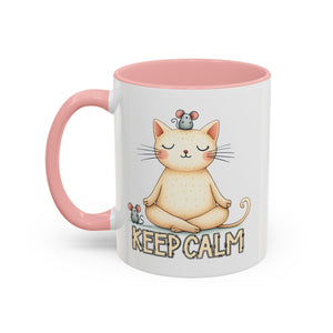 Serene Cat Coffee Mug, Funny Pet Lover's Gift, Cute Keepsake for Relaxation, Relaxing Drinkware, Quirky Home Decor