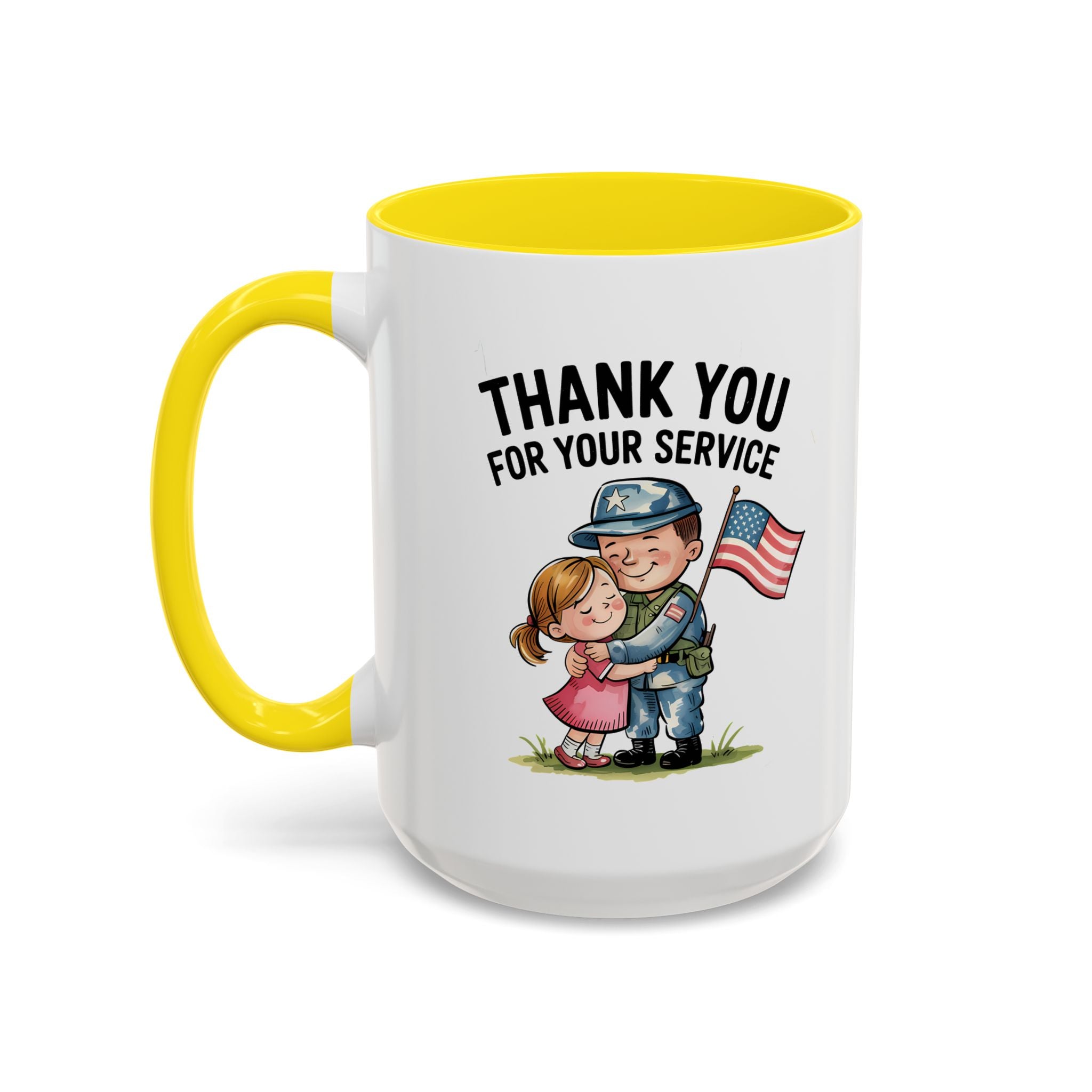 Thank You for Your Service Coffee Mug - 11oz & 15oz Accent Mugs for Veterans Appreciation