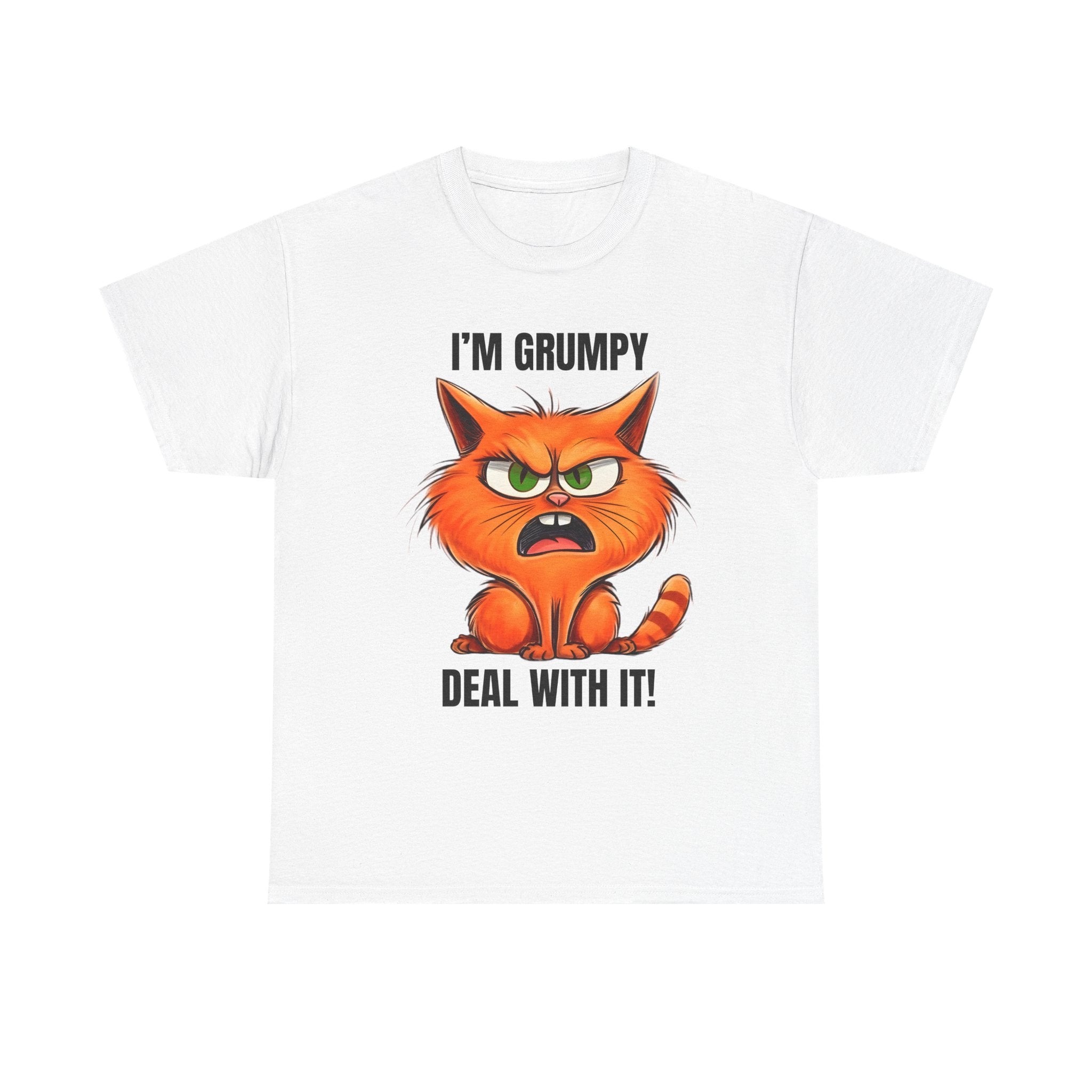 Grumpy Cat Tee: Unisex Heavy Cotton Shirt, Funny Cat Lovers Gift, Casual Wear, Birthday, Humor Apparel