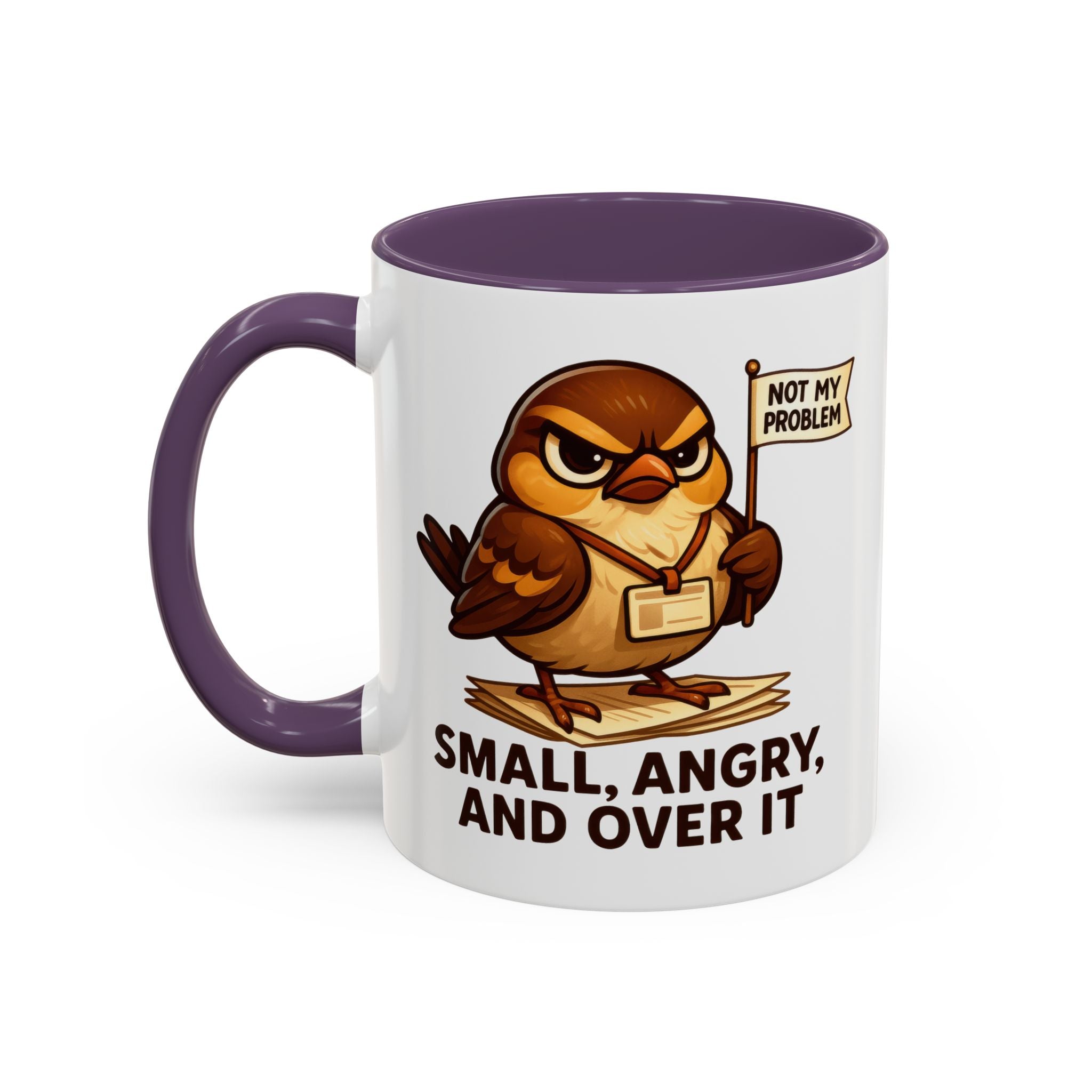 Funny Owl Coffee Mug, not my problem  Small Angry Owl Cup, Coffee Lover Present, Quirky Office
