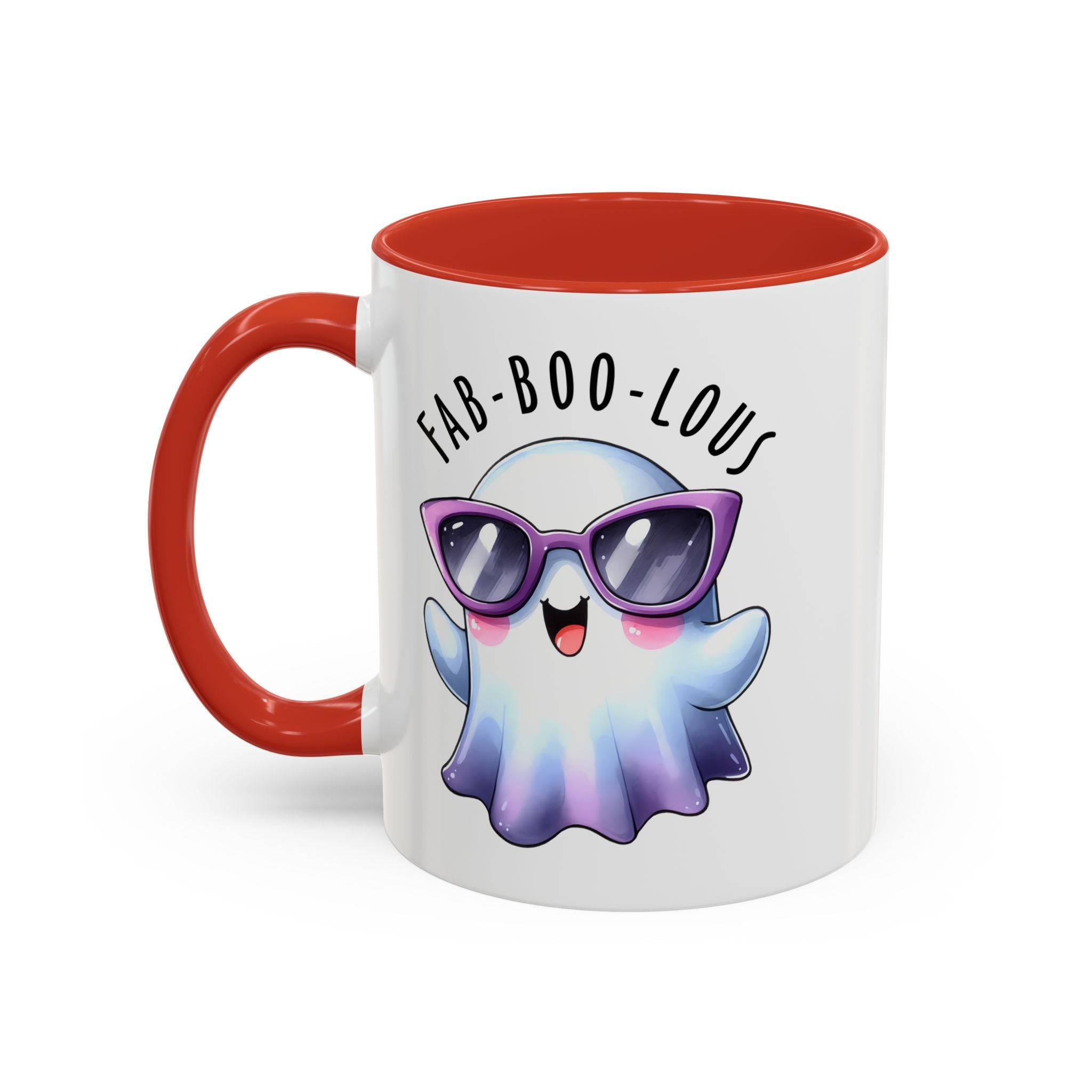 Fab-Boo-Lous Ghost Coffee Mug | Cute Halloween Mug, Fun Gift for Ghost Lovers, Spooky Seasonal Decor, Adorable Tea Cup