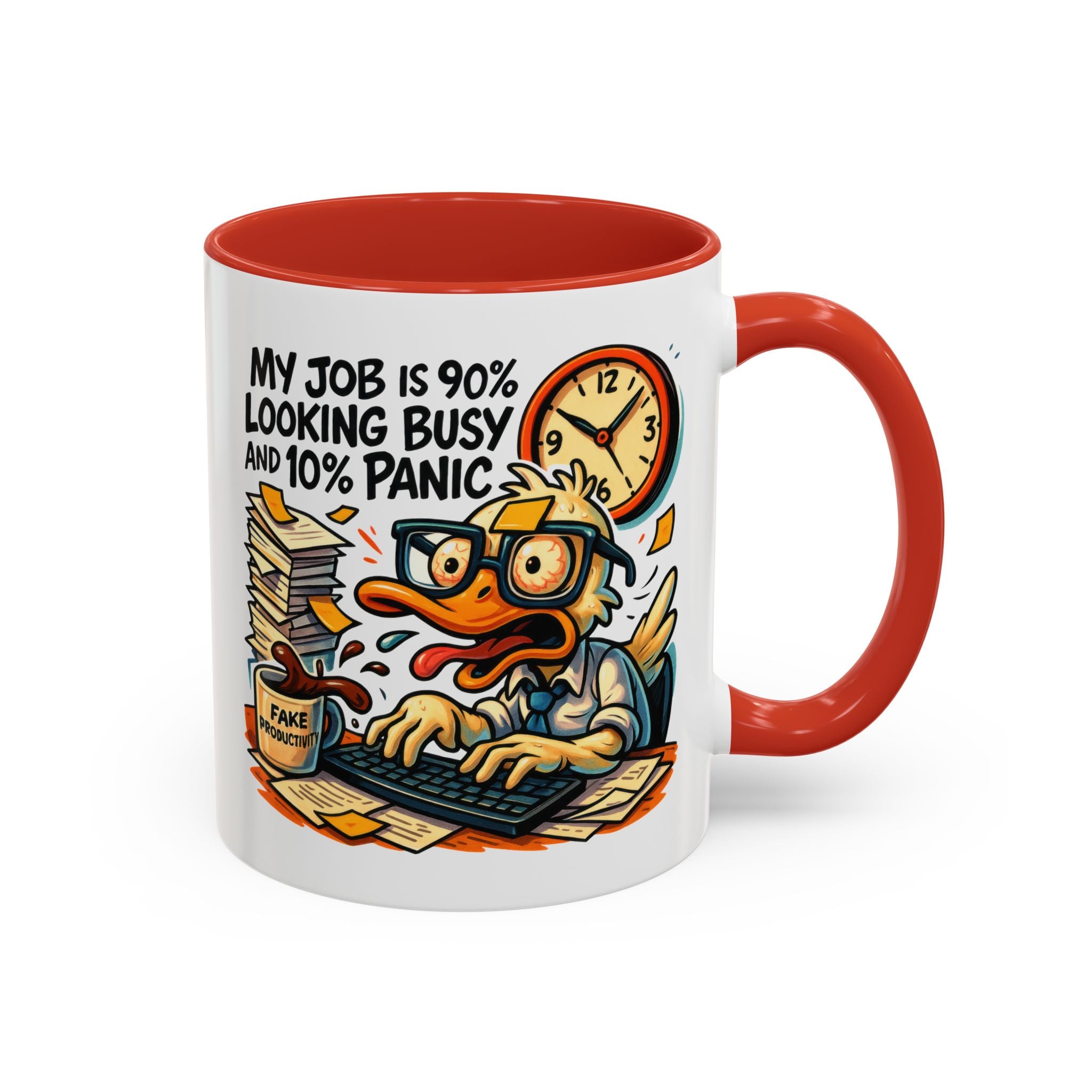 Funny Office Duck Coffee Mug | Perfect Gift for Office Workers, Desk Jokes, Humor, Funny Barista Mug, Creative Gift Idea