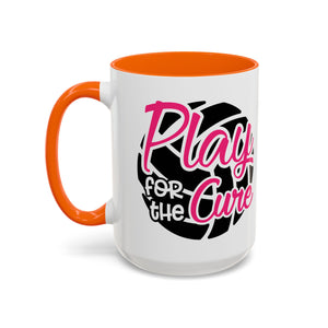 Volleyball  Coffee Mug, Play for the Cure Cup, Sports Gift , Athletes, Cancer Awareness, Inspirational Mug