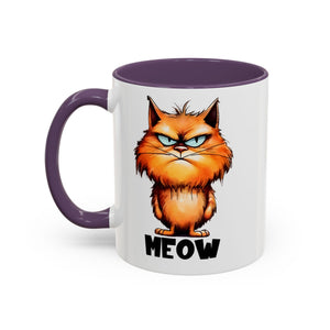 Funny grumpy  Cat Accent Coffee Mug - Perfect Gift for Cat Lovers, Meow Mug, Pet Owner Present, Caffeine Fix, Novelty Drinkware