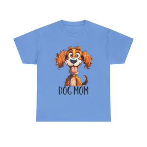 Dog Mom Unisex Heavy Cotton Tee, Pet Lover Shirt, Gift for Dog Lovers, Animal T-Shirt, Cute Dog Graphic Tee