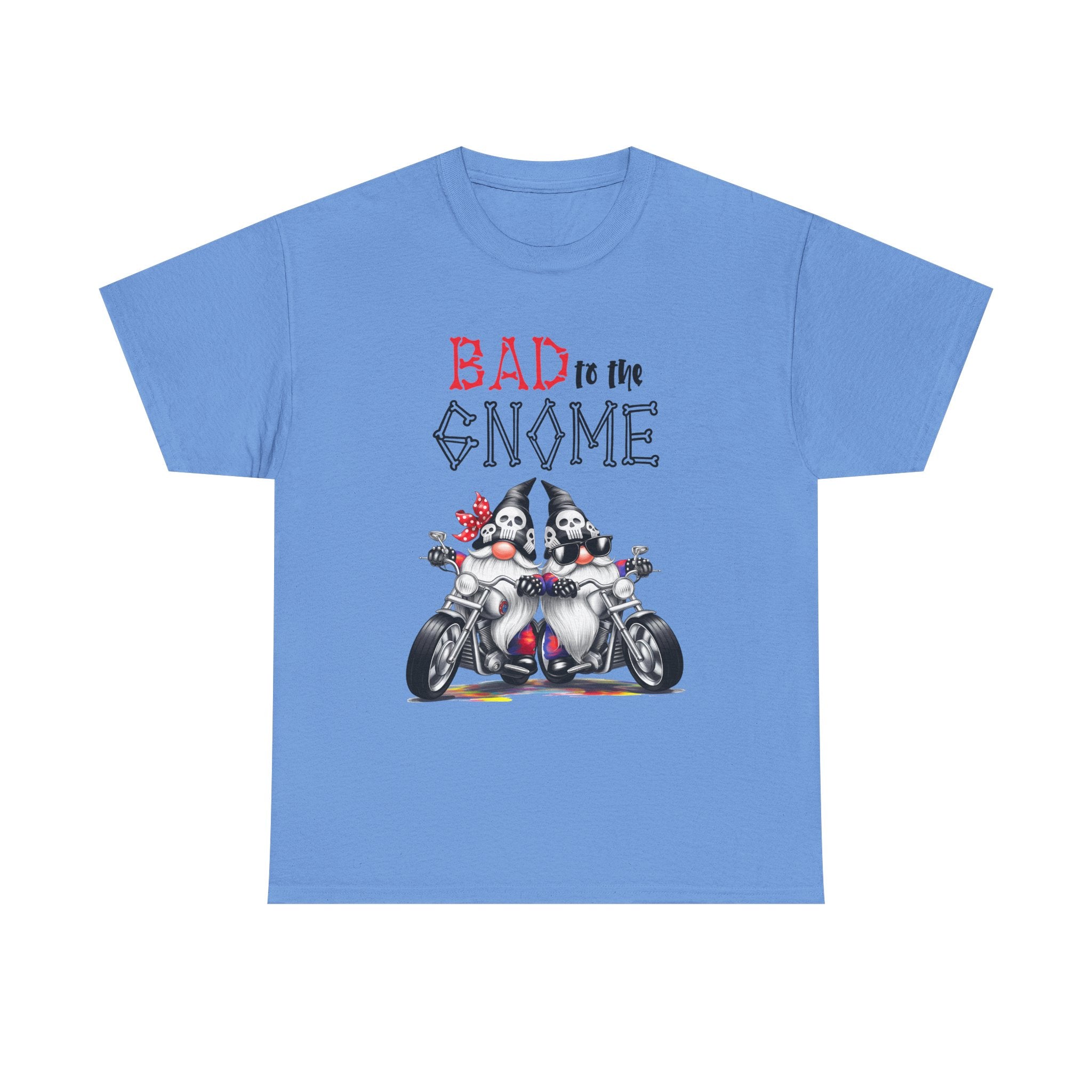 Bad to the Gnome Unisex Heavy Cotton Tee - Fun and Whimsical Biker Shirt