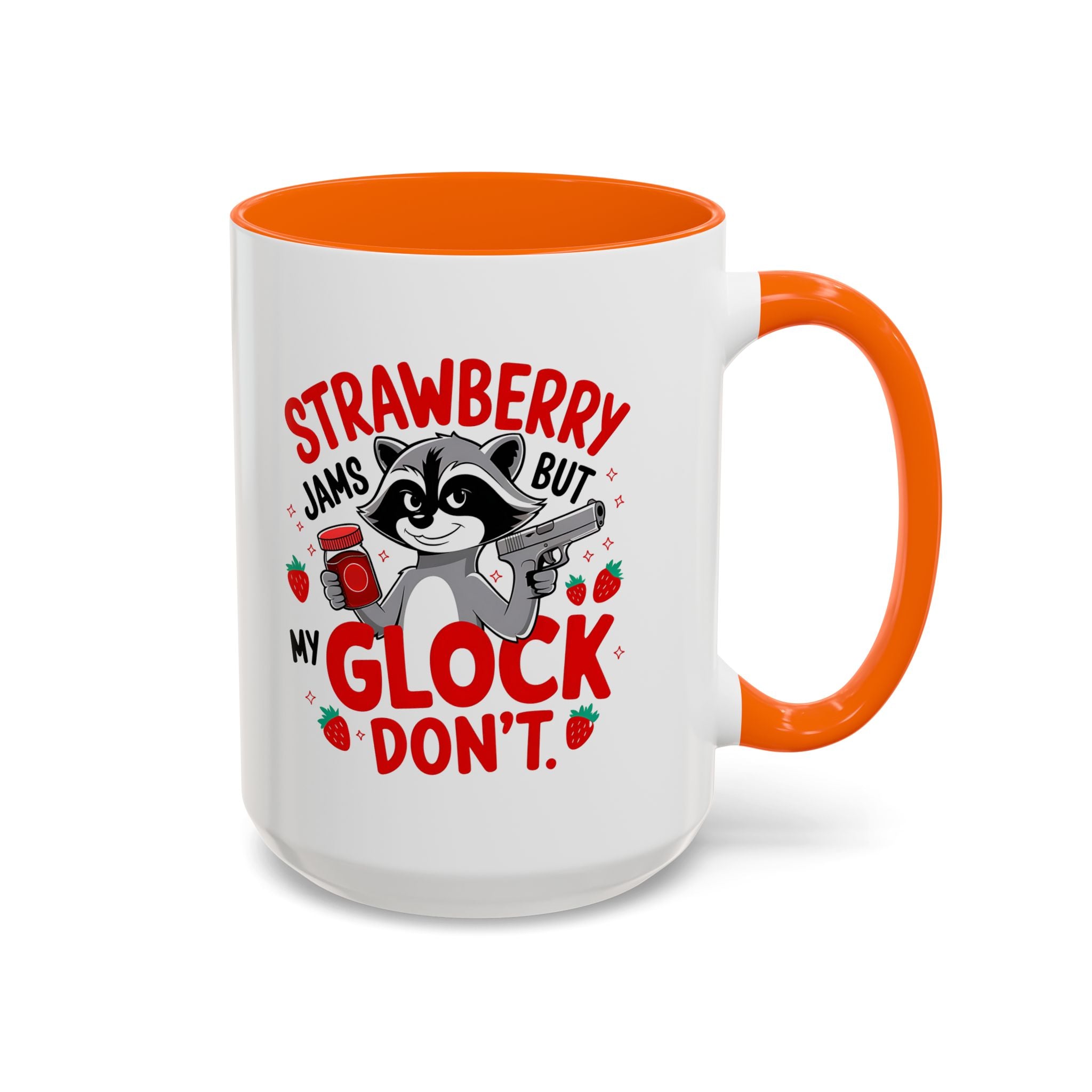 funny raccoon with gun attitude glock