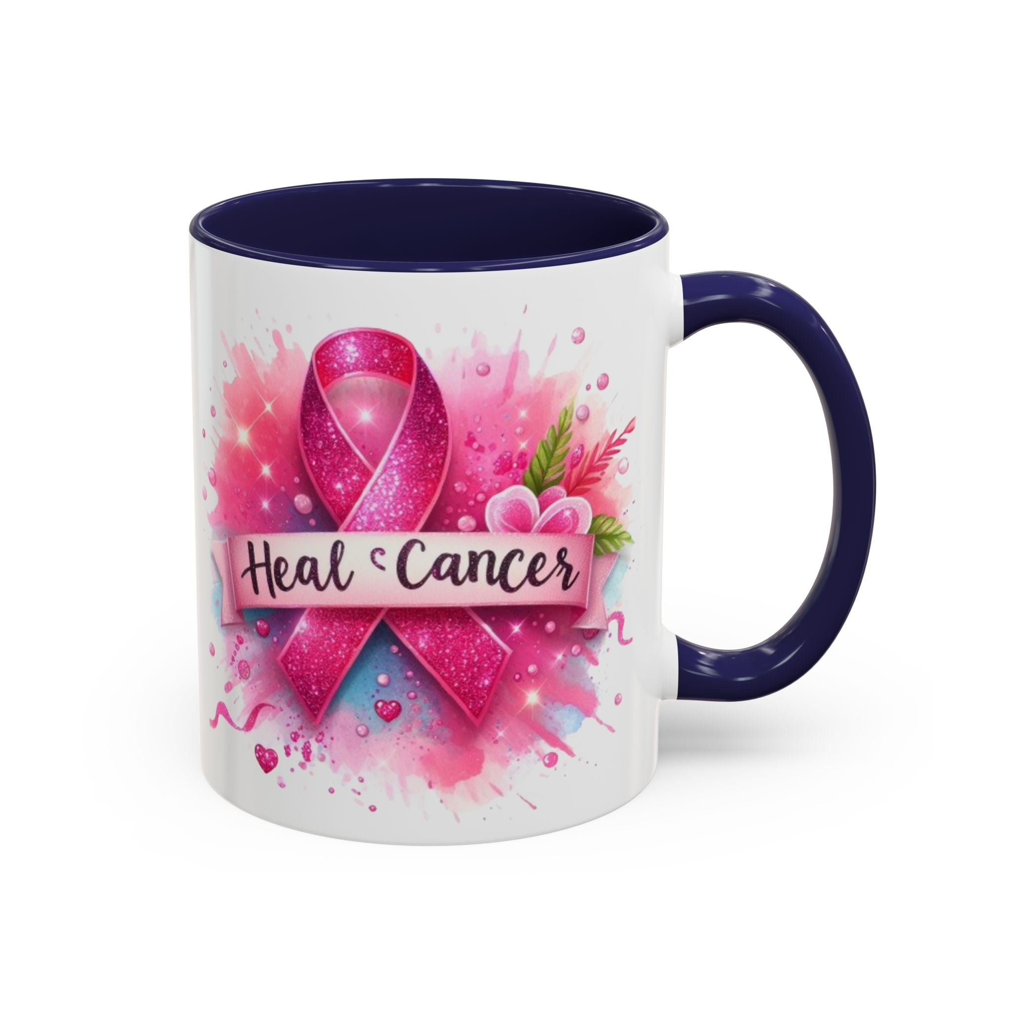 Pink Ribbon Healing Coffee Mug | Support Cancer Awareness | Inspirational Gift | Breast Cancer Support | 11oz & 15oz Options