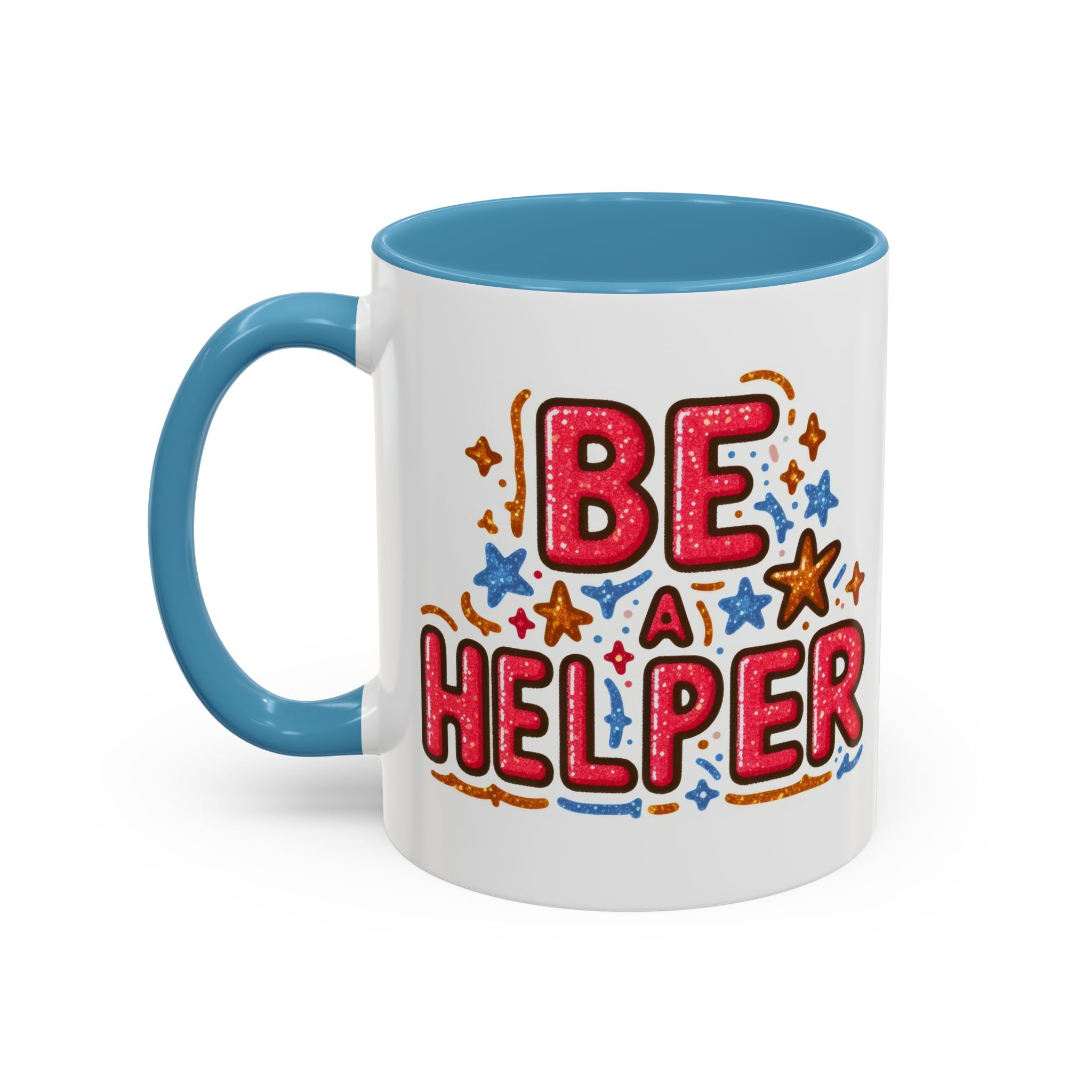 Be a Helper Accent Coffee Mug — Inspirational Teacher & Volunteer Gift (11/15oz)