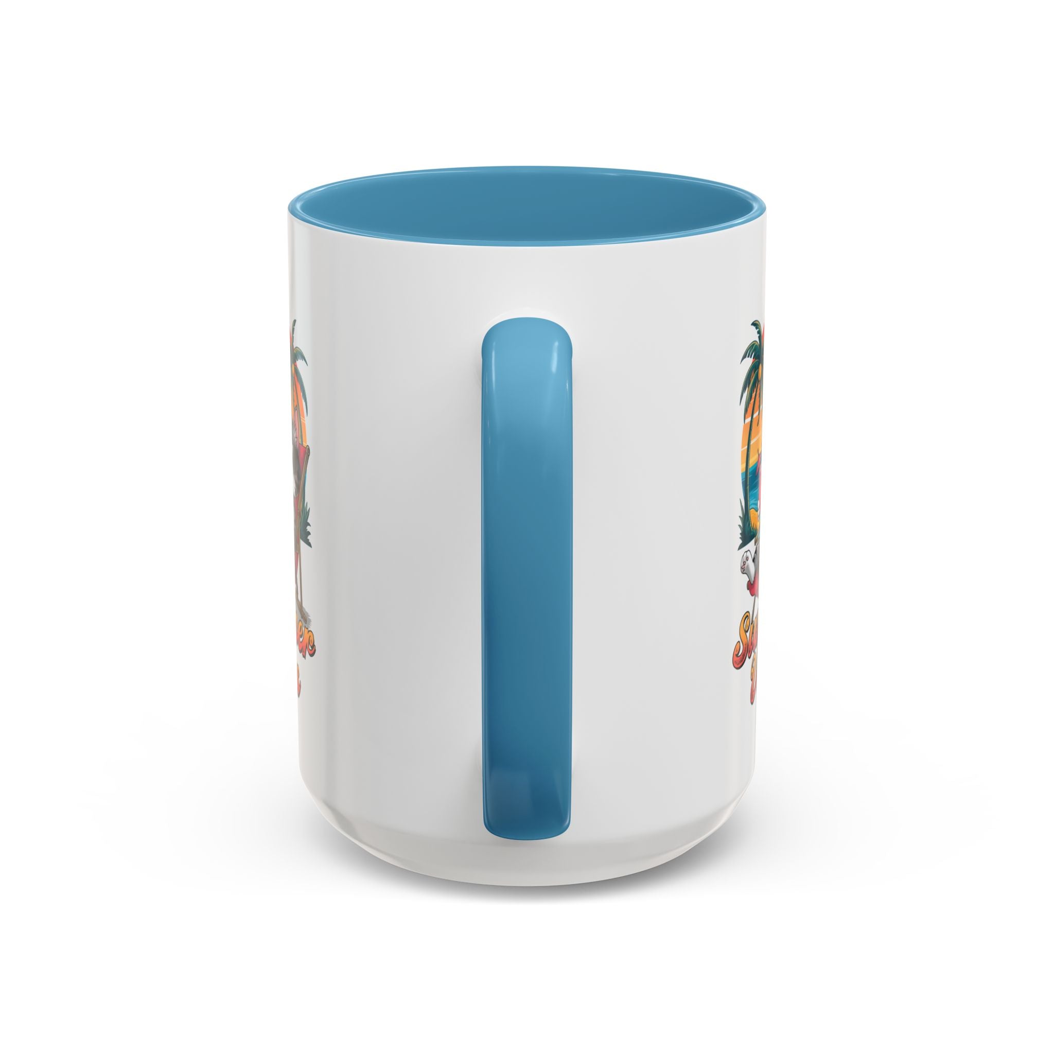 Summer Vibes Coffee Mug, Tropical Cat Mug, Beach Lover Gift, Fun Animal Sipware, Vacation-themed Drinkware, Pet Lover Cup
